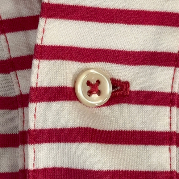 Vintage Ralph Lauren Polo Shirt Adult MEDIUM Pink White Stripe Small Pony 90s - Picture 6 of 9
